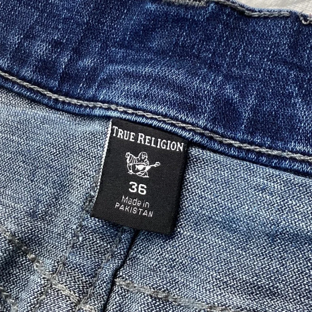 True Religion Ricky Relaxed Straight Jeans Men's Size 36 Blue‎ Denim